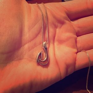 Koa wood fish hook necklace